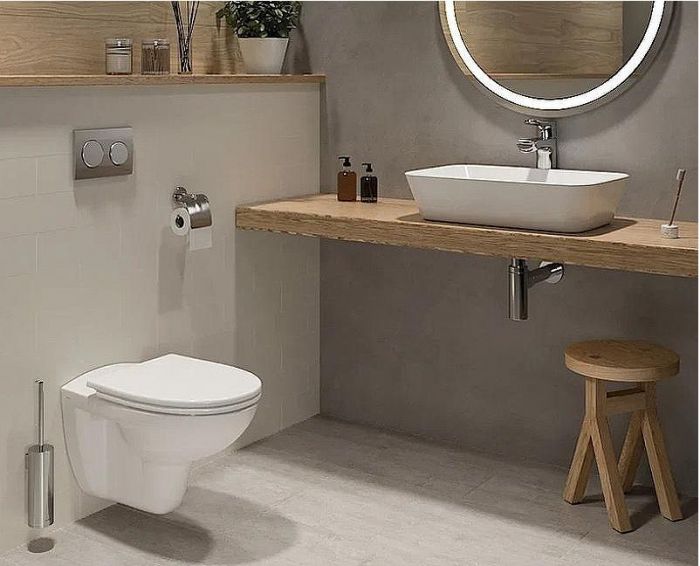 Комплект унитаза с инсталляцией Vitra Normus 9773B003-7201 с сиденьем Микролифт и Белой глянцевой клавишей смыва