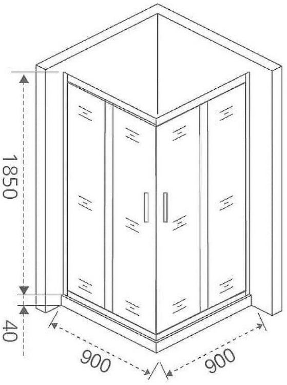 Душевой уголок Good Door Latte CR-90-C-WE 90x90 профиль Белый стекло прозрачное