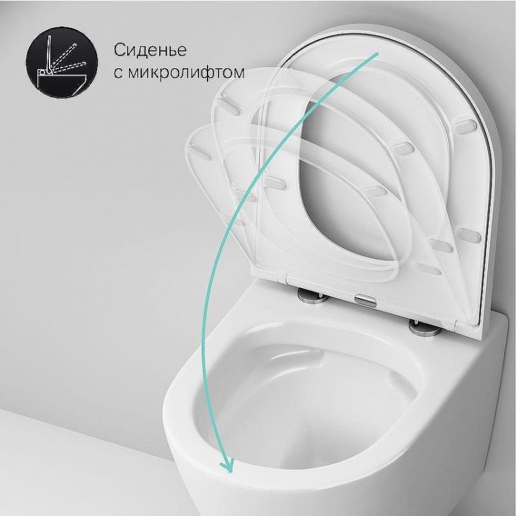 Комплект унитаза с инсталляцией AM.PM Sense FlashClean IS110138.741701 с сиденьем Микролифт и Черной матовой клавишей смыва