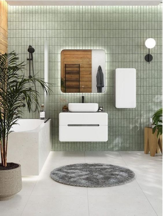 Подвесной шкаф Art&Max Genova 35 AM-Genova-700-1A-SO-LN Белый глянцевый Бетон лофт натуральный Подвесной шкаф Art&Max Genova 35 AM-Genova-700-1A-SO-LN Белый глянцевый Бетон лофт натуральный