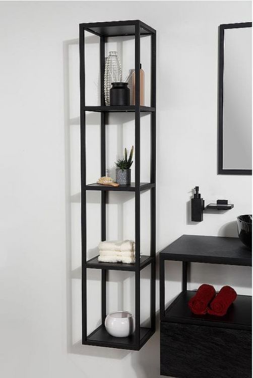 Полка Cezares Cadro 30 CADRO-30/30/160-4C-SO-MET-ST Черная матовая