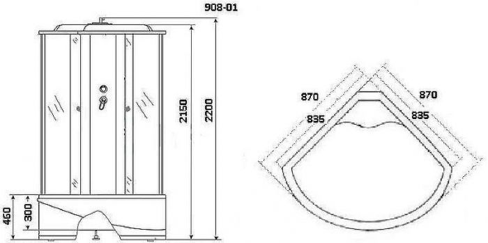 Душевая кабина Niagara Ultra 90x90 NG-908-01 с гидромассажем
