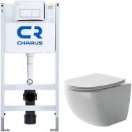 Комплект унитаза Ceramicanova Forma CN3009 с инсталляцией Charus City CR.200.21.01 с сиденьем Микролифт и клавишей смыва Хром глянцевый