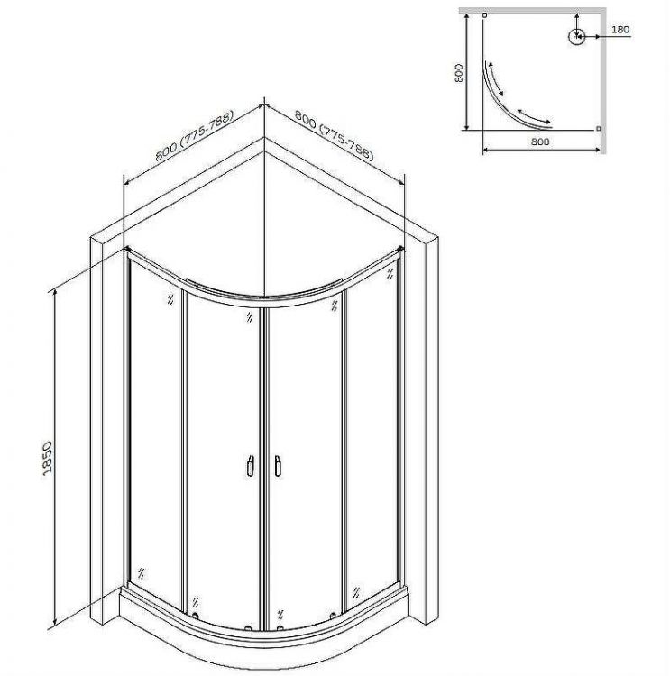 Душевой уголок AM.PM X-Joy Twin Slide 80х80 W88E-205-080BT64 профиль Черный матовый стекло прозрачное Душевой уголок AM.PM X-Joy Twin Slide 80х80 W88E-205-080BT64 профиль Черный матовый стекло прозрачное