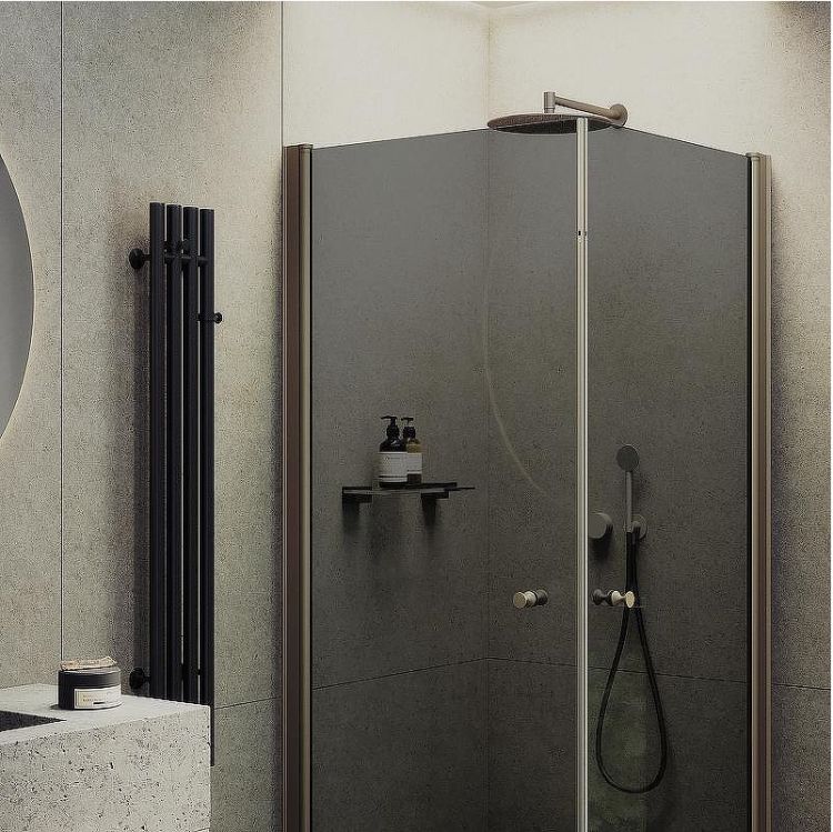 Душевой уголок Maybah Glass MGY-1296-2 800x800x1980 на монопетлях Бронза стекло графитовое