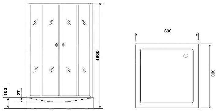 Душевая кабина Parly Frost 80x80 FQ811B без гидромассажа