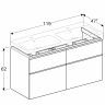 Тумба под раковину двойную Geberit iCon, 119x48, светлый дуб [841522000]