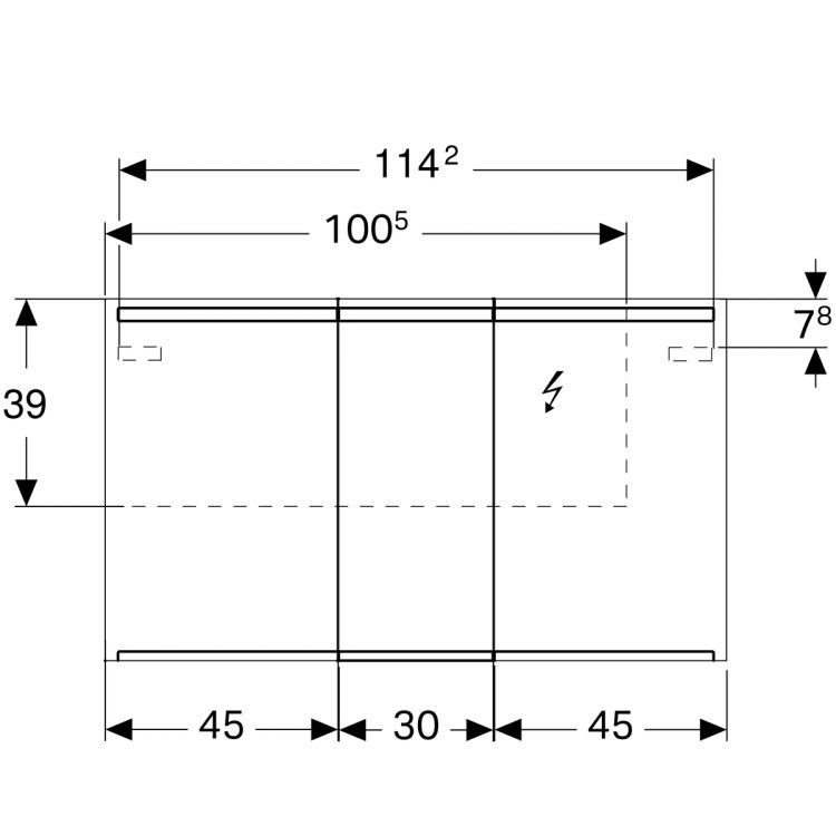 Зеркальный шкафчик Geberit Option с подсветкой 120х70х15 [500.207.00.1]