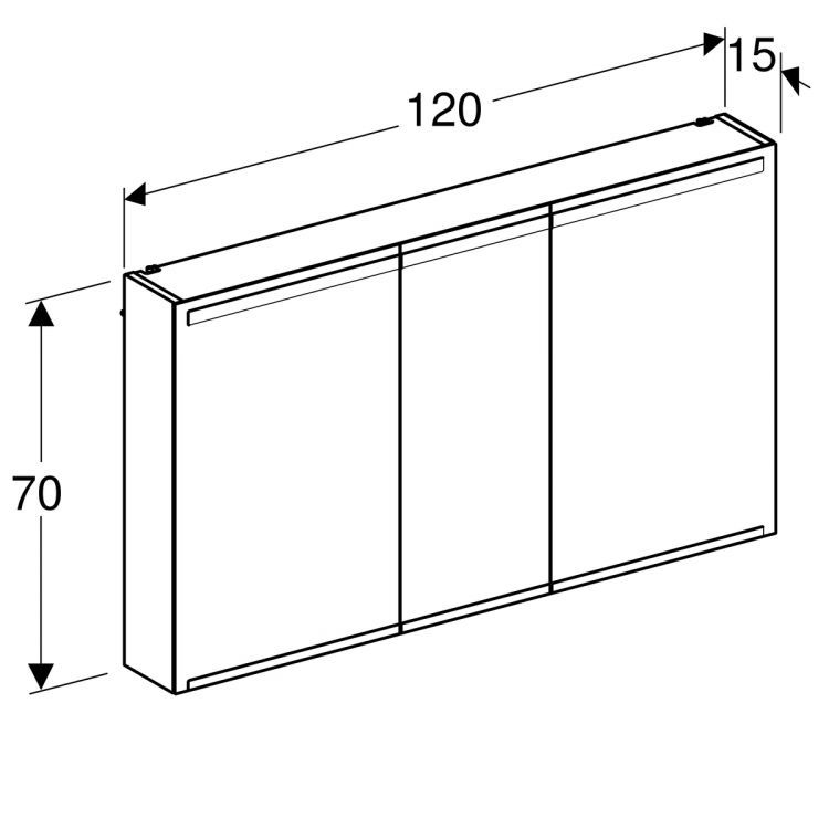 Зеркальный шкафчик Geberit Option с подсветкой 120х70х15 [500.207.00.1]