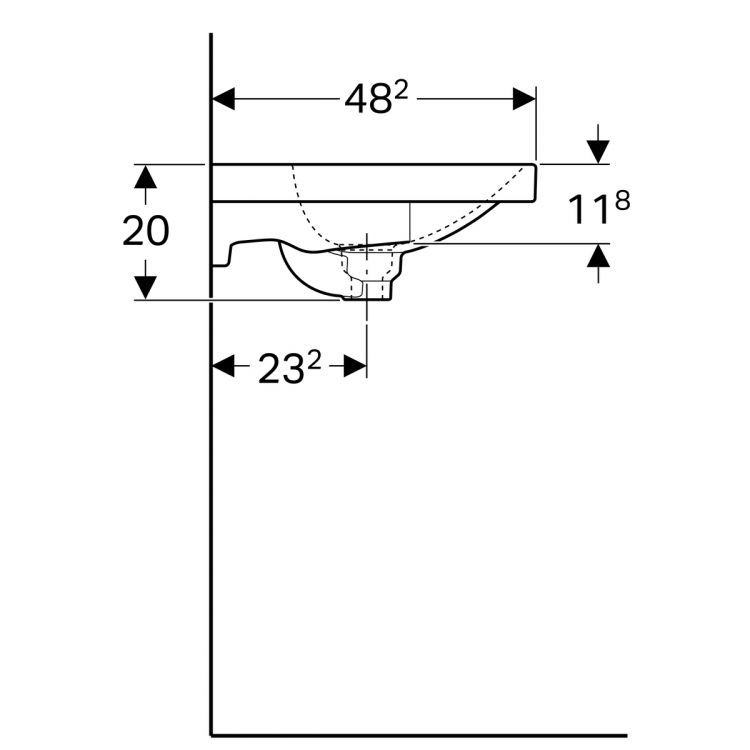 Раковина Geberit Acanto, 500.629.01.2 Раковина Geberit Acanto, 500.629.01.2