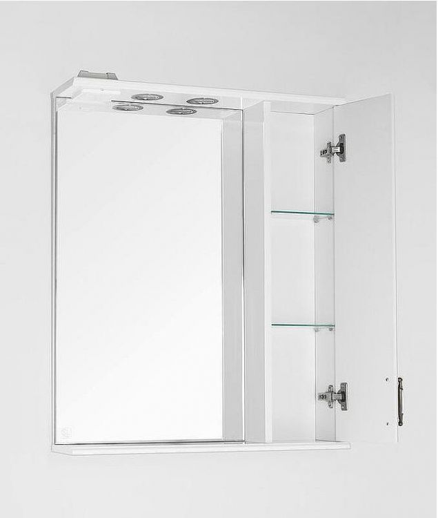 Зеркало со шкафом Style Line Олеандр 2 Люкс 65 ЛС-00000050 с подсветкой Белое