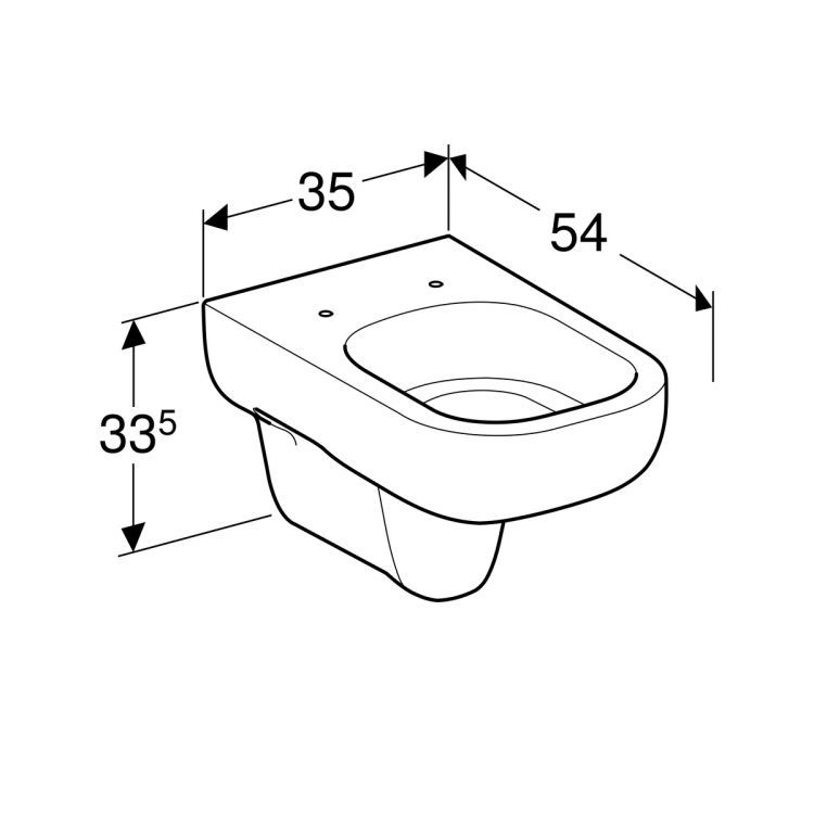 Унитаз подвесной Geberit Smyle, глубина 54 см [500.211.01.1]