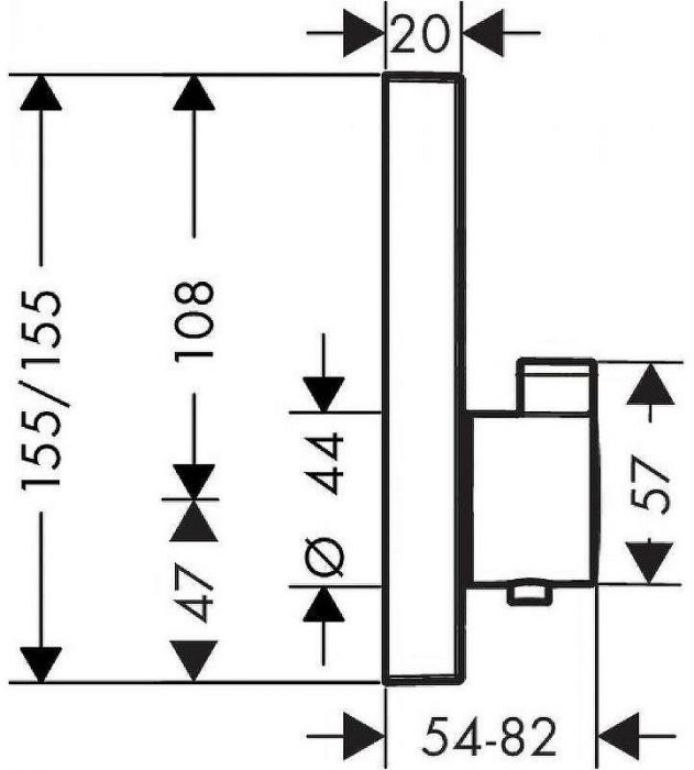 Смеситель для душа Hansgrohe ShowerSelect 15763670 с термостатом Черный матовый