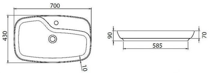 Раковина Allen Brau Liberty 2 70 4.32011.21 Белая матовая