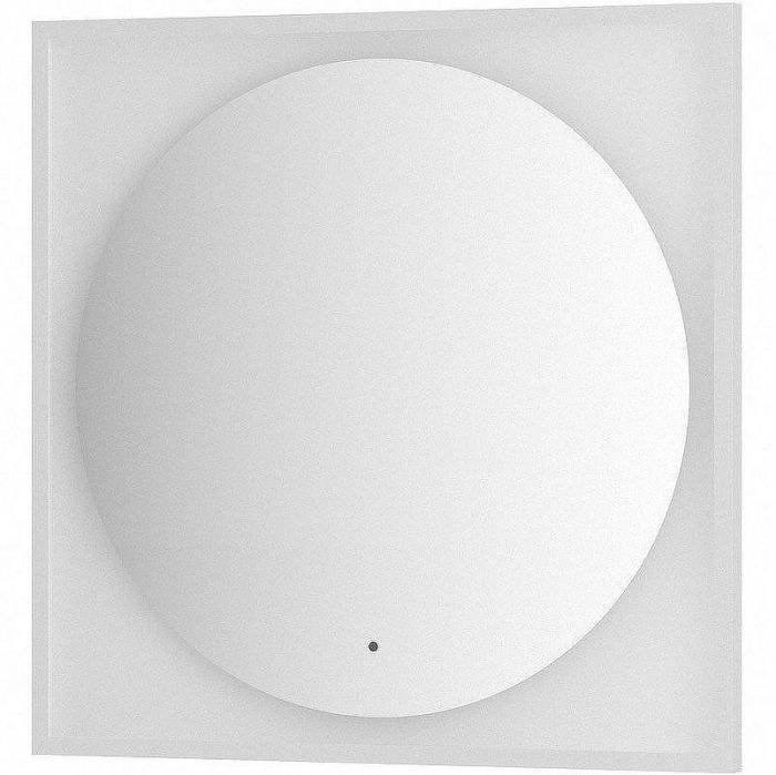 Зеркало Defesto Eclipce 80х80 DF 2238R с подсветкой 18W-3000К/в багетной раме/ИК - выключатель/Теплый белый свет/Белая рама
