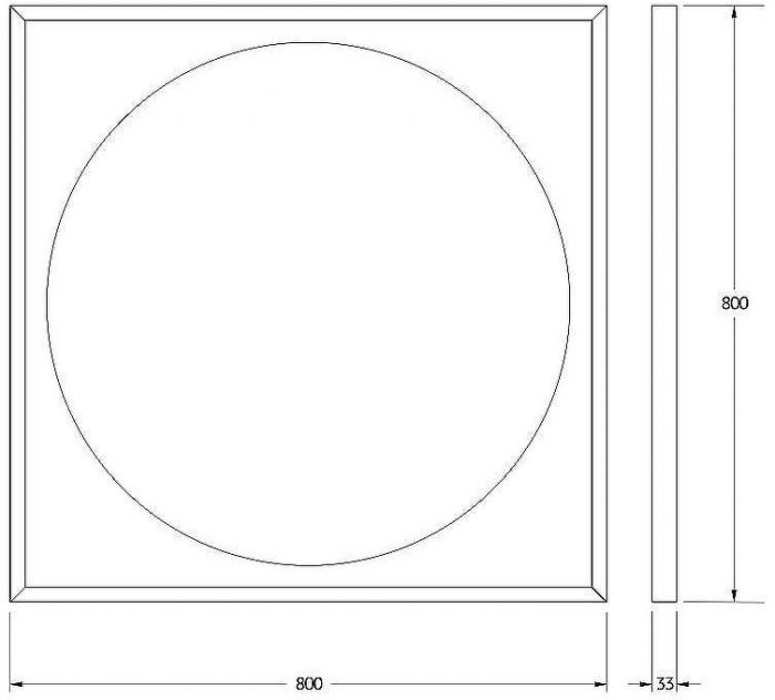 Зеркало Defesto Eclipce 80х80 DF 2238R с подсветкой 18W-3000К/в багетной раме/ИК - выключатель/Теплый белый свет/Белая рама