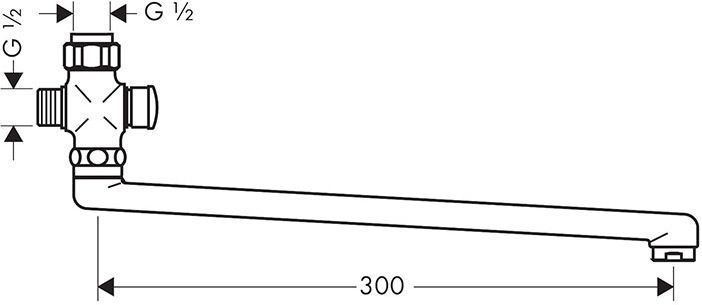 Hansgrohe Длинный поворотный излив: 30см, с переключателем для душа, цвет: хром