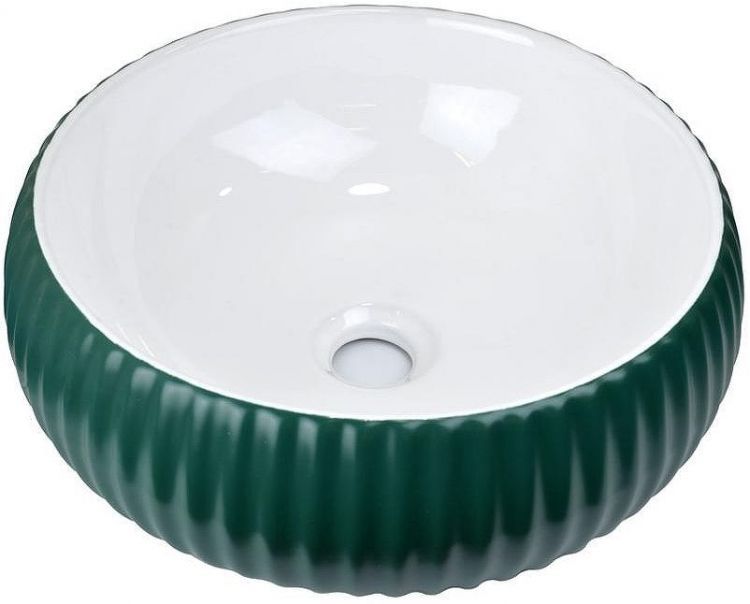 Раковина-чаша Bronze de Luxe 40 1382 Изумрудный глянец Белый глянец