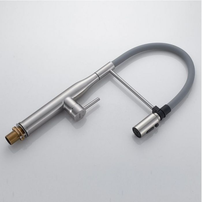 Смеситель для кухни Shevanik S123L-9 цвет Сатин Серый