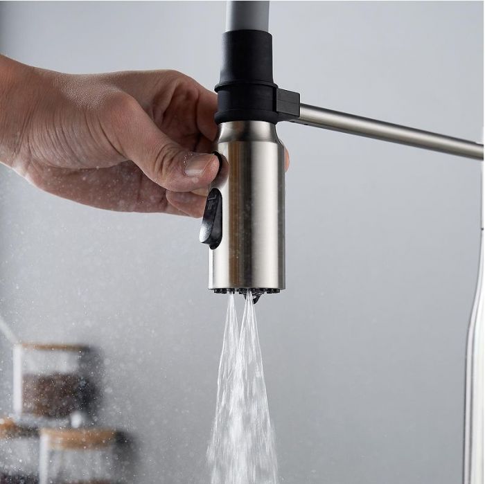 Смеситель для кухни Shevanik S123L-9 цвет Сатин Серый