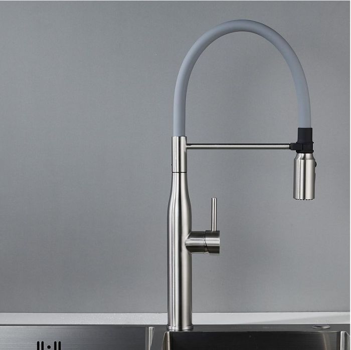 Смеситель для кухни Shevanik S123L-9 цвет Сатин Серый