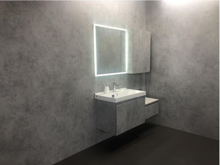 Тумба с раковиной Comforty Осло 80 00-00000836 подвесная Бетон светлый