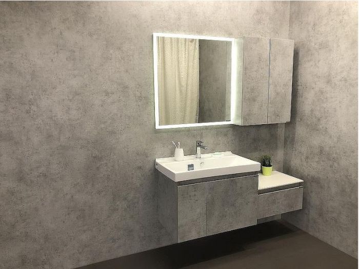 Тумба с раковиной Comforty Осло 80 00-00000836 подвесная Бетон светлый