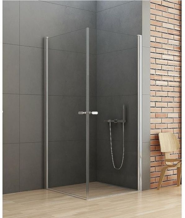 Душевой уголок New Trendy New Soleo Chrome 80х100 D-0140A/D-0142A профиль Хром стекло прозрачное