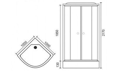 Душевая кабина Royal Bath RB 100HK6-WT-CH (белое/прозрачное) Душевая кабина Royal Bath RB 100HK6-WT-CH (белое/прозрачное)