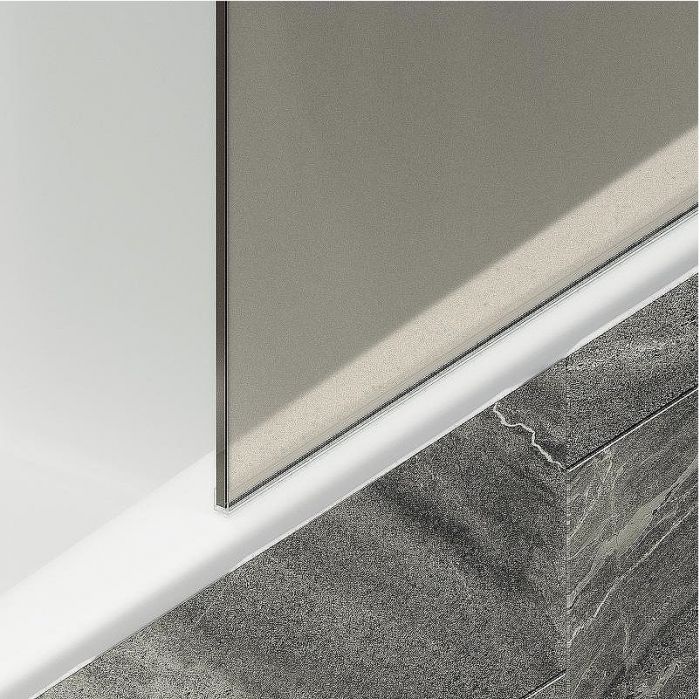Шторка на ванну Maybah Glass MGV-74-1ш 600x1400 в широком профиле Белый стекло бронзовое матовое