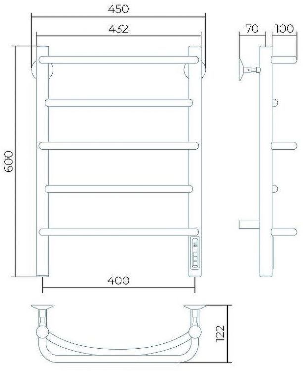 Электрический полотенцесушитель Larusso Евромикс КС П5 400х600 4670078536464 Черный Электрический полотенцесушитель Larusso Евромикс КС П5 400х600 4670078536464 Черный