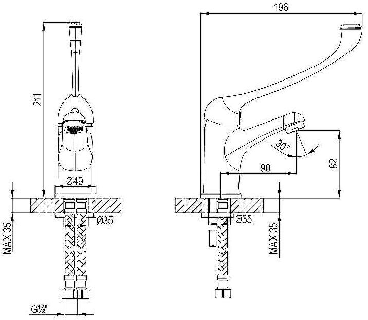 Смеситель для раковины Lemark Project LM4636C Хром