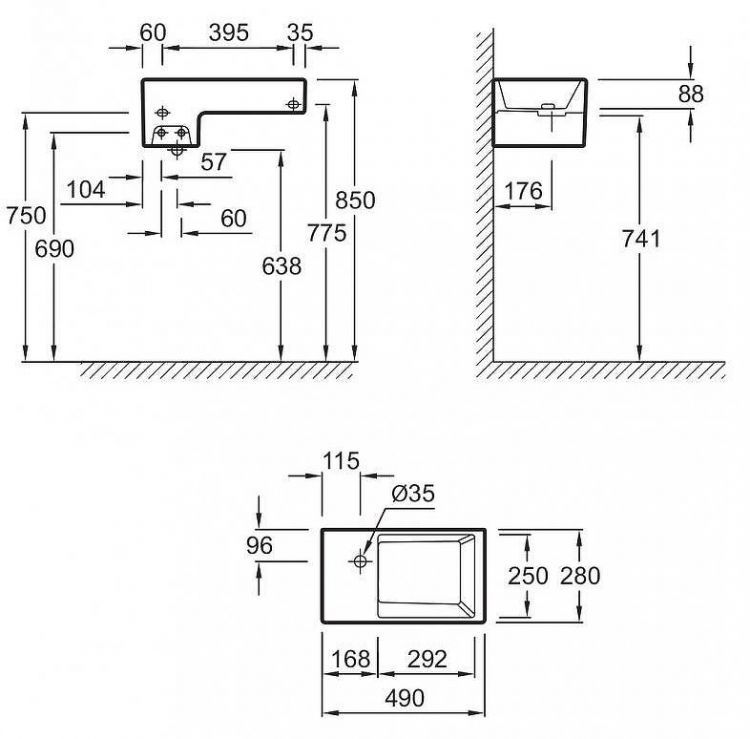 Раковина Jacob Delafon Terrace 50 EGA012-00 Белая