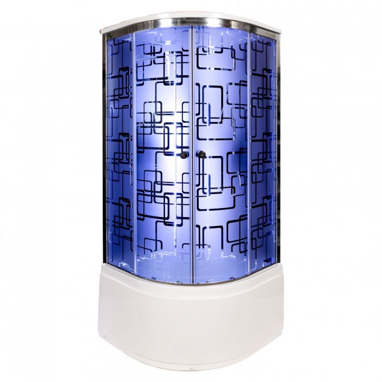 Душевая кабина Deto BМ4510 LED с гм. BLACK 100x100x220 Душевая кабина Deto BМ4510 LED с гм. BLACK 100x100x220