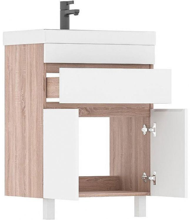 Тумба под раковину Volna Conty 60.2D.1Y tnCNT60.2D.1Y-01 Белая Дуб снома