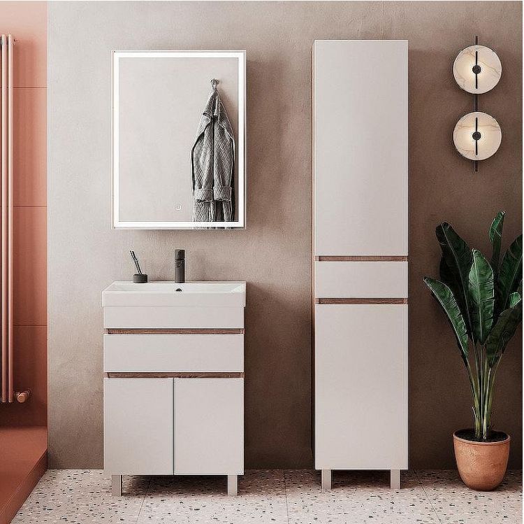 Тумба под раковину Volna Conty 60.2D.1Y tnCNT60.2D.1Y-01 Белая Дуб снома