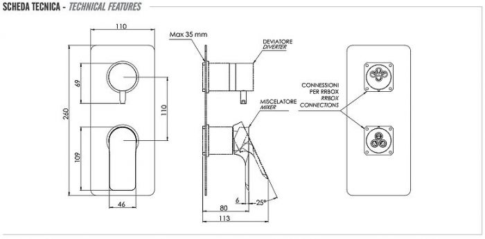 Смеситель для душа Remer Infinity I93KBXV цвет Сталь