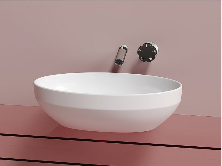 Умывальник CERAMICANOVA Element чаша накладная овальная (цвет Белый Матовый) CN6056MW