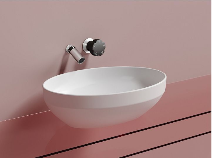 Умывальник CERAMICANOVA Element чаша накладная овальная (цвет Белый Матовый) CN6056MW