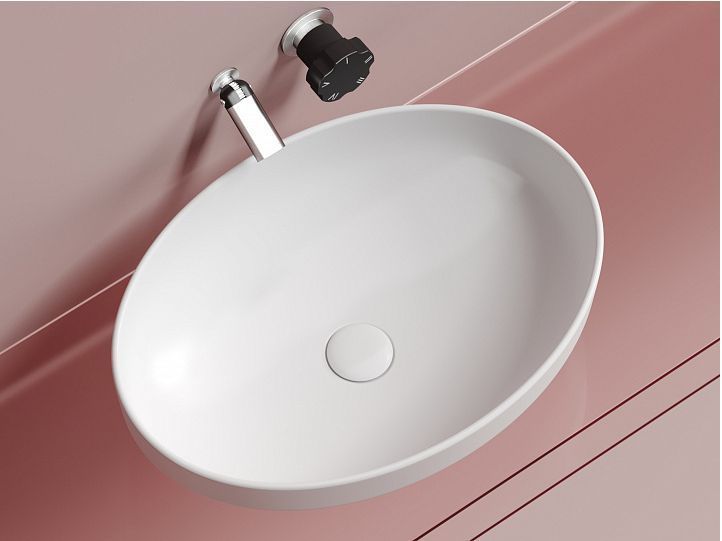 Умывальник CERAMICANOVA Element чаша накладная овальная (цвет Белый Матовый) CN6056MW