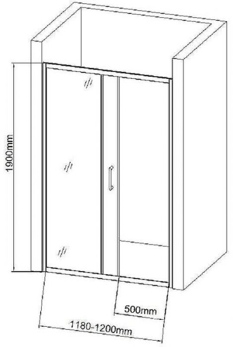 Душевая дверь Aquanet SD-1200A 120 209406 профиль Хром стекло прозрачное