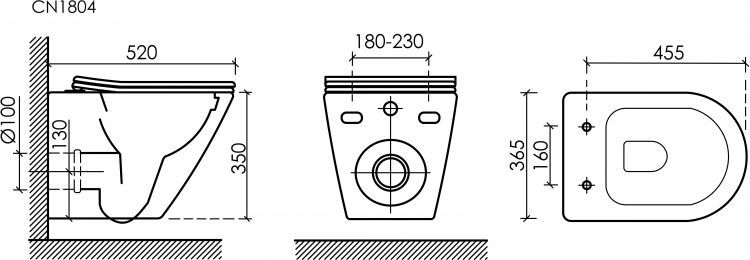 Унитаз подвесной Ceramicanova HIGHLIGHT CN1804