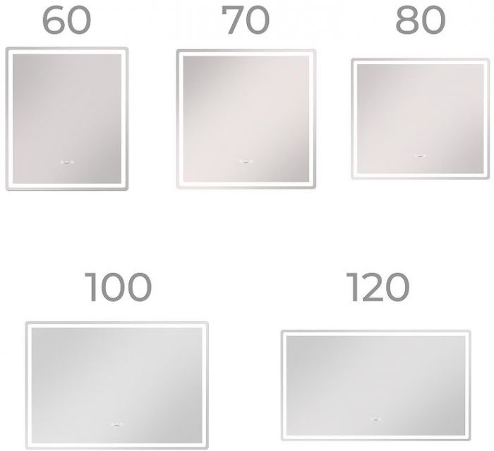 Зеркало Vigo Geometry Step 120 236 с подсветкой c сенсорным выключателем с диммером и подогревом