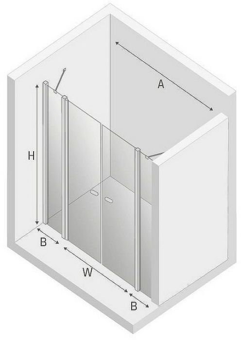 Душевая дверь New Trendy New Soleo Chrome 110 D-0255A профиль Хром стекло прозрачное