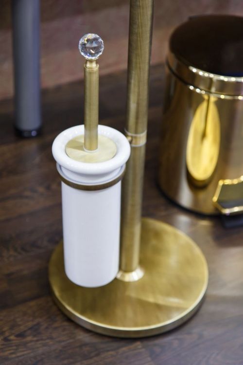 Стойка напольная с держателем туалетной бумаги щёткой для унитаза, полотенцедержателем и держателем мыльницы CEZARES OLIMP-WBS