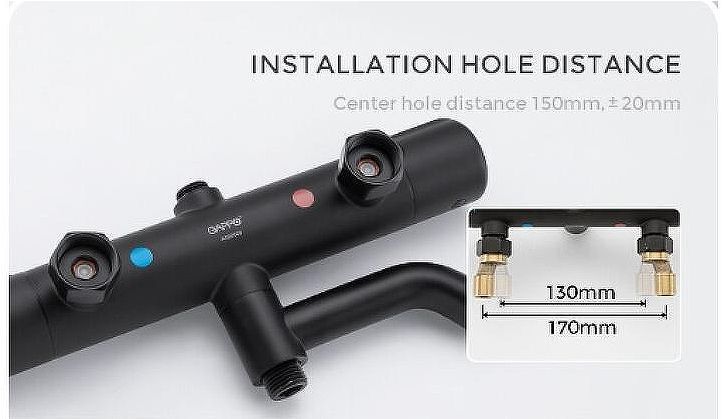 Душевая система Gappo G90 G2490-6 с термостатом Черная матовая