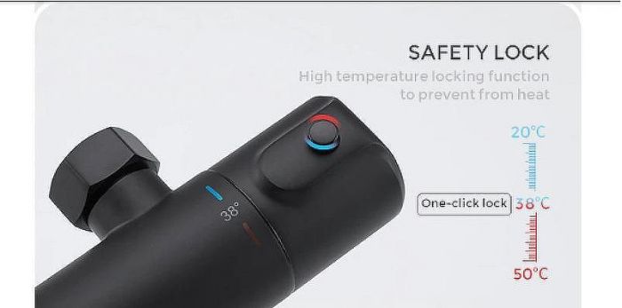 Душевая система Gappo G90 G2490-6 с термостатом Черная матовая