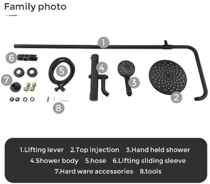 Душевая система Gappo G90 G2490-6 с термостатом Черная матовая