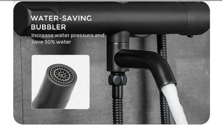 Душевая система Gappo G90 G2490-6 с термостатом Черная матовая