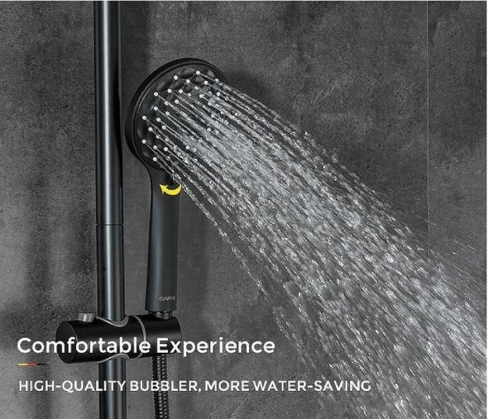 Душевая система Gappo G90 G2490-6 с термостатом Черная матовая